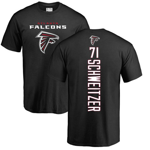 Atlanta Falcons Men Black Wes Schweitzer Backer NFL Football #71 T Shirt->atlanta falcons->NFL Jersey